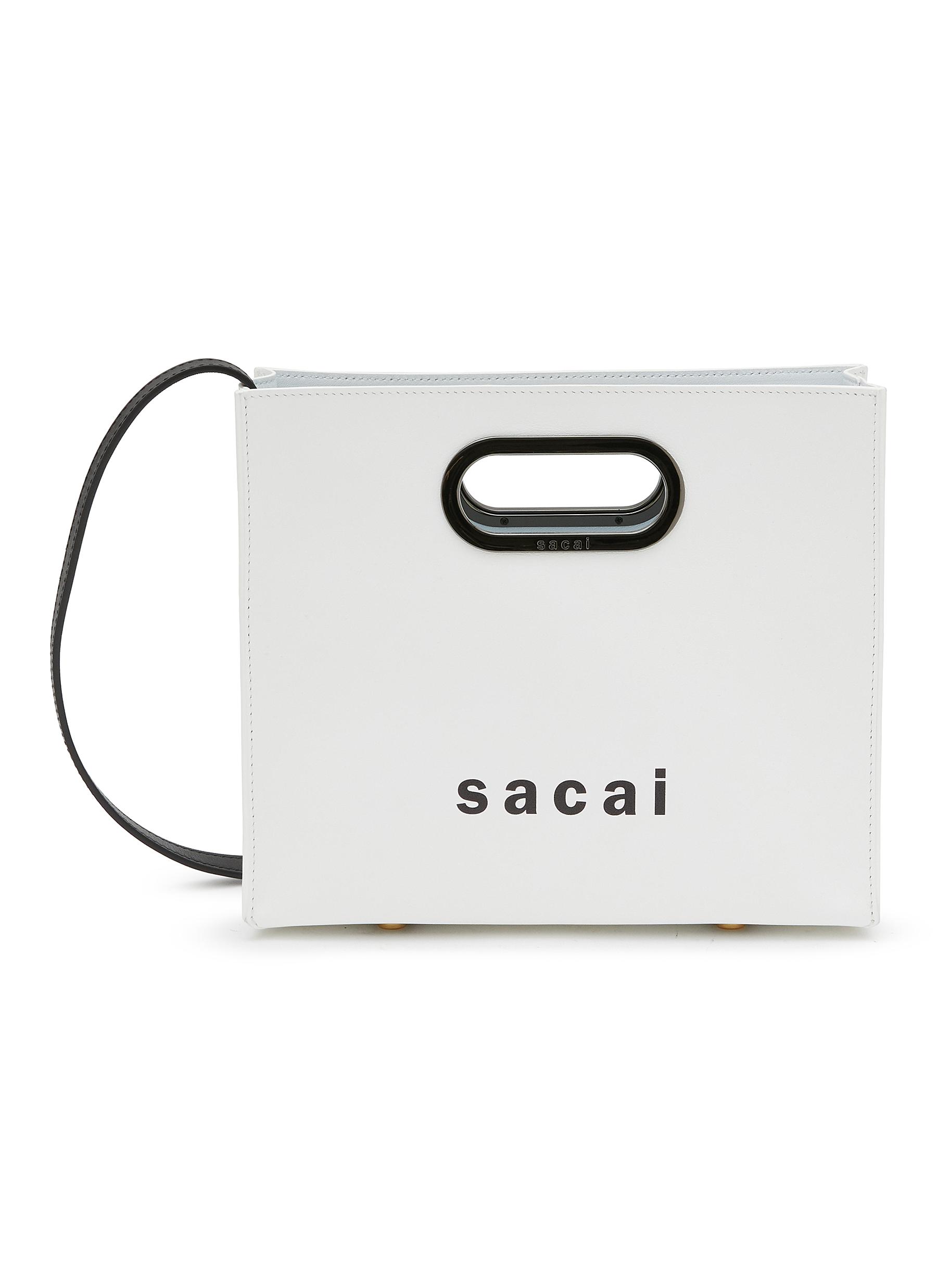 SACAI | Small 'Shopper' Logo Leather Tote Bag | Women | Lane Crawford