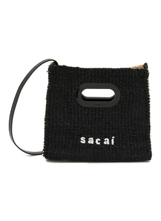 Main View - Click To Enlarge - SACAI - Small 'Abaka' Bicoloured Raffia Shopper Bag