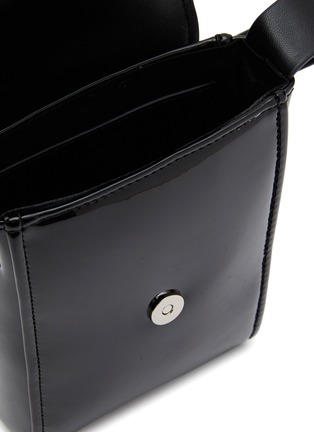 Detail View - Click To Enlarge - ACNE STUDIOS - Face Logo Plaque Patent Leather Crossbody Bag