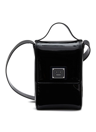 Main View - Click To Enlarge - ACNE STUDIOS - Face Logo Plaque Patent Leather Crossbody Bag