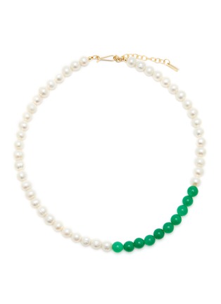 Main View - Click To Enlarge - COMPLETEDWORKS - 14K Gold Plated Silver Pearl Jade Beaded Necklace