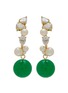Main View - Click To Enlarge - COMPLETEDWORKS - 14K Gold Plated Silver White Topaz Pearl Jade Stud Earrings