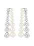COMPLETEDWORKS - 14k Platinum Plated Sterling Silver Pearl Mismatched Earrings
