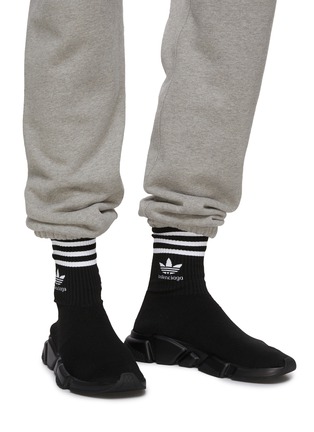 Figure View - Click To Enlarge - BALENCIAGA - x adidas ‘Speed’ High Top Sock Sneakers