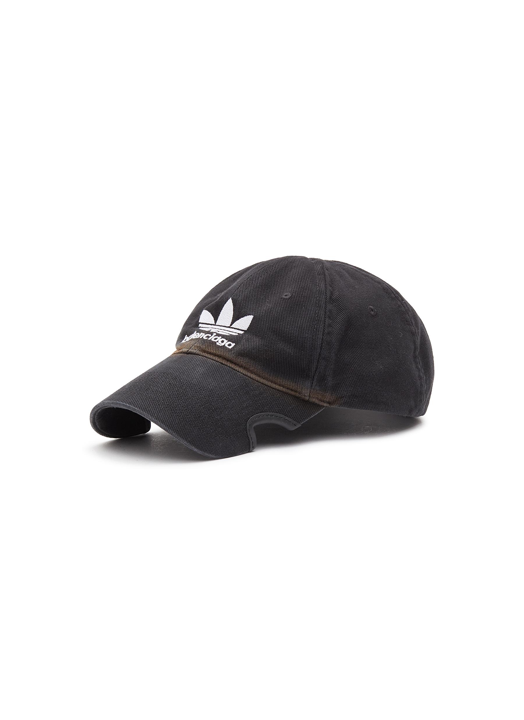 X ADIDAS DISTRESSED EMBROIDERED COTTON-TWILL BASEBALL CAP