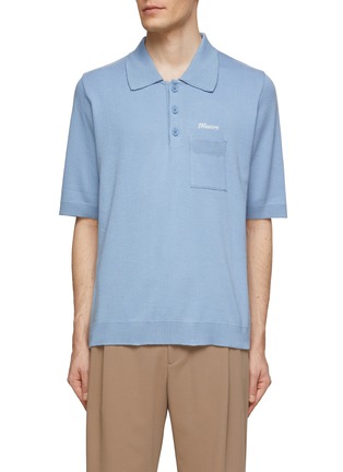 Main View - Click To Enlarge - MANORS - Chest Pocket Cotton Knit Polo Shirt