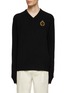 Main View - Click To Enlarge - MANORS - V-NECK ROYAL MANORS LOGO EMBROIDERY SWEATER