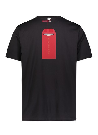 Back View - Click To Enlarge - 8-BIT - ‘Stack Your Paper’ Pixelated Red Pocket Crewneck T-Shirt