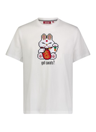 Main View - Click To Enlarge - 8-BIT - ‘Got Carats’ Pixelated Fortune Cat Crewneck T-Shirt