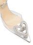 MACH & MACH - 100 Crystal Embellished Heart Motif Ankle Strap PVC Pumps