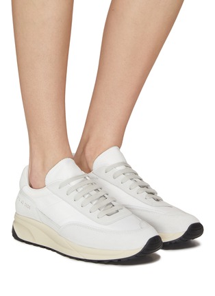 Figure View - Click To Enlarge - COMMON PROJECTS - Track 80 Low Top Leather Suede Sneakers