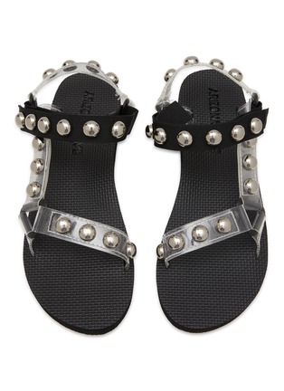 Detail View - Click To Enlarge - ARIZONA LOVE - ‘Trekky Fun’ Stud Embellished Double Band PVC Sandals