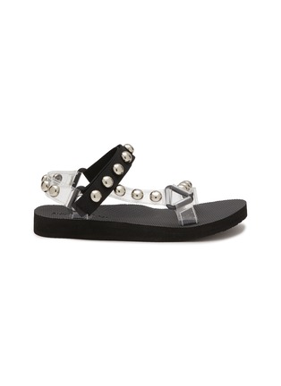 Main View - Click To Enlarge - ARIZONA LOVE - ‘Trekky Fun’ Stud Embellished Double Band PVC Sandals