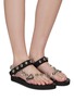 Figure View - Click To Enlarge - ARIZONA LOVE - ‘Trekky Fun’ Stud Embellished Double Band PVC Sandals