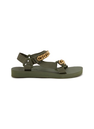 Main View - Click To Enlarge - ARIZONA LOVE - ‘Trekky Chain’ Chain Embellished Double Band Sandals