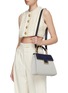 Figure View - Click To Enlarge - MARIA OLIVER - ‘Michelle’ Himalaya Crocodile Leather Linen Top Handle Bag