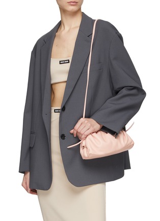 Figure View - Click To Enlarge - MANSUR GAVRIEL - ‘Mini Cloud’ Ruched Opening Leather Clutch