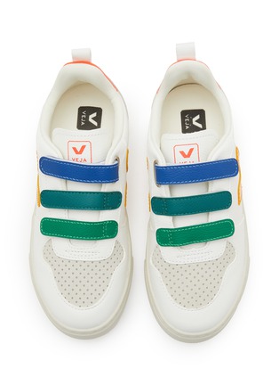 Figure View - Click To Enlarge - VEJA - ‘V-10’ Kids Low Top Velcro Vegan Leather Sneakers