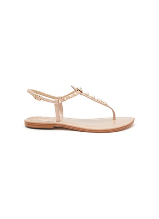 Main View - Click To Enlarge - SAM EDELMAN - ‘Gigi Pearl’ Glossy T-Bar Kids Sandals