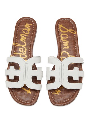 Figure View - Click To Enlarge - SAM EDELMAN - ‘Bay’ Logo Cut Out Leather Kids Slides