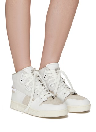 Figure View - Click To Enlarge - ACNE STUDIOS - Face Logo Toggle Leather High Top Lace Up Sneakers