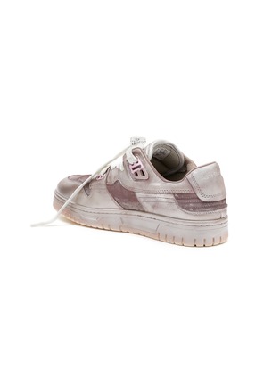  - ACNE STUDIOS - Face Logo Toggle Metallic Leather Low Top Lace Up Sneakers
