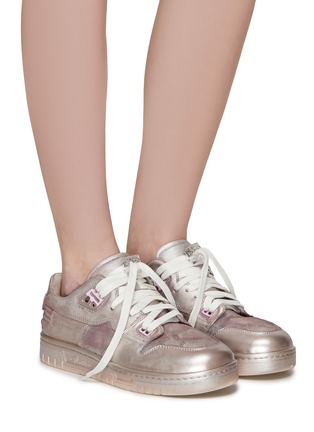 ACNE STUDIOS | Face Logo Toggle Leather Low Top Lace Up Sneakers | Women Lane Crawford
