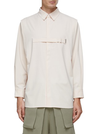 Main View - Click To Enlarge - RE: BY MAISON SANS TITRE - Chest Strap Layered Sleeve Shirt