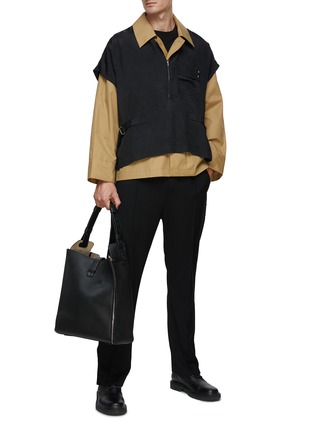 Figure View - Click To Enlarge - RE: BY MAISON SANS TITRE - Patch Pocket Raglan Straight Sleeve Shirt Jacket
