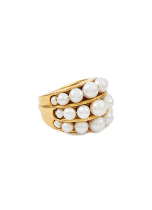 Main View - Click To Enlarge - GOOSSENS - ‘Graine De Gemmes’ 24K Gold Plated Brass Pearl Ring