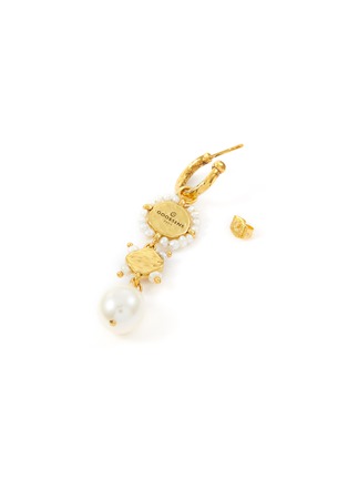 Detail View - Click To Enlarge - GOOSSENS - 24K Gold Plated Brass Pearl Drop Earrings