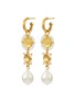 Main View - Click To Enlarge - GOOSSENS - 24K Gold Plated Brass Pearl Drop Earrings