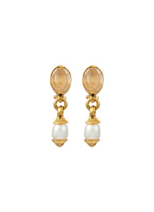 Main View - Click To Enlarge - GOOSSENS - ‘Graine De Gemmes’ 24K Gold Plated Brass Pearl Clip On Earrings