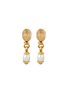 GOOSSENS - ‘Graine De Gemmes’ 24K Gold Plated Brass Pearl Clip On Earrings