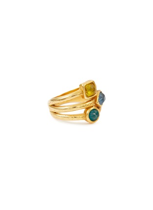 Main View - Click To Enlarge - GOOSSENS - ‘Mini Cabochons’ 24K Gold Plated Brass Cabochon Stacking Ring