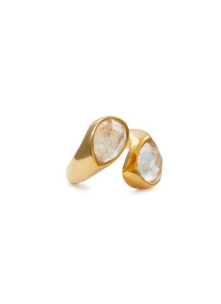 Main View - Click To Enlarge - GOOSSENS - ‘Cachemire’ 24K Gold Plated Brass Rock Crystal Wrap Ring