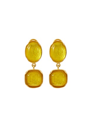 Main View - Click To Enlarge - GOOSSENS - ‘Cabochons’ 24K Gold Plated Brass Cabochon Clip On Earrings