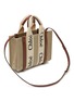 Detail View - Click To Enlarge - CHLOÉ - SMALL ‘WOODY’ ECO LINEN CANVAS TOTE BAG