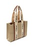 Detail View - Click To Enlarge - CHLOÉ - MEDIUM ‘WOODY’ ECO LINEN CANVAS TOTE BAG