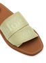 Detail View - Click To Enlarge - CHLOÉ - ‘Woody’ Logo Linen Cross Strap Slides
