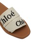 CHLOÉ - ‘Woody’ Logo Linen Cross Strap Slides