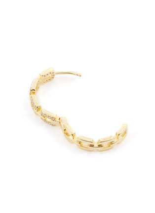 Detail View - Click To Enlarge - CZ BY KENNETH JAY LANE - ROUND LINK HOOP EARRINGS