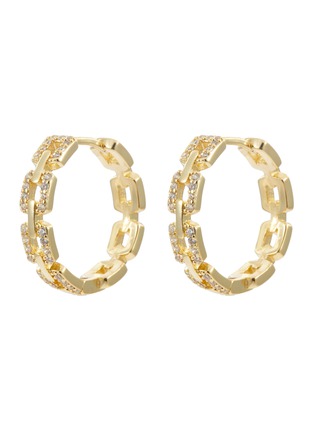 Main View - Click To Enlarge - CZ BY KENNETH JAY LANE - ROUND LINK HOOP EARRINGS
