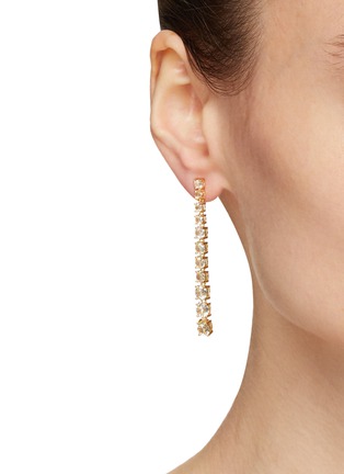 Figure View - Click To Enlarge - CZ BY KENNETH JAY LANE - GOLD-TONED CRYSTAL GRADATION DROP EARRINGS
