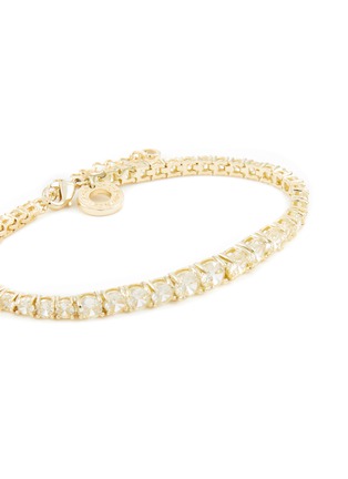 Detail View - Click To Enlarge - CZ BY KENNETH JAY LANE - Gold Toned Metal Graduated Round Cut Cubic Zirconia Bracelet