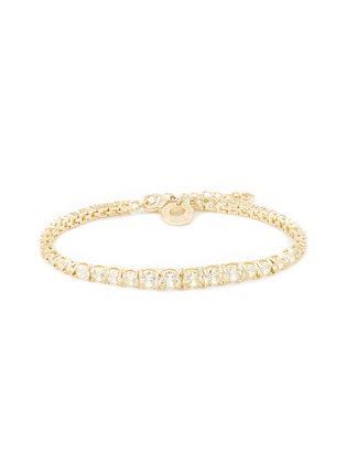 Main View - Click To Enlarge - CZ BY KENNETH JAY LANE - Gold Toned Metal Graduated Round Cut Cubic Zirconia Bracelet