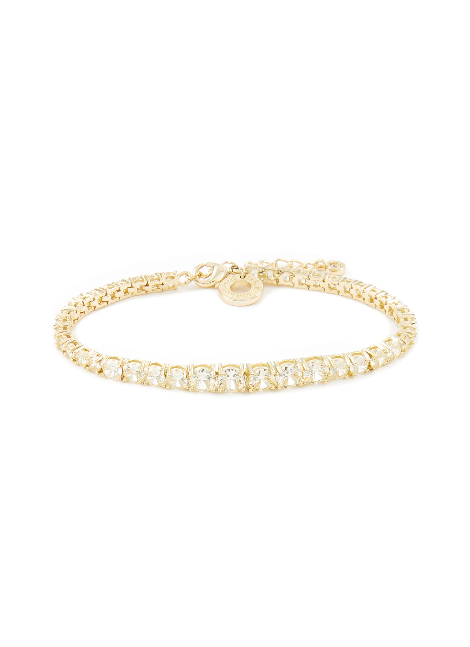 CZ BY KENNETH JAY LANE Gold Toned Metal Graduated Round Cut Cubic Zirconia Bracelet