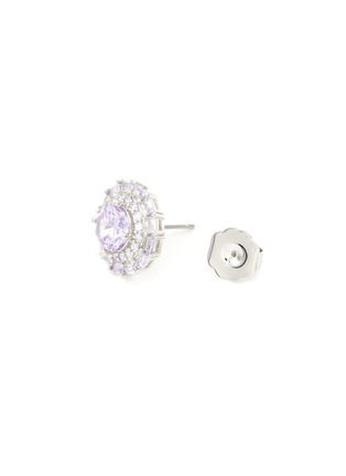Detail View - Click To Enlarge - CZ BY KENNETH JAY LANE - BAGUETTE CUT ROUND DECO STUD EARRINGS