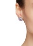Figure View - Click To Enlarge - CZ BY KENNETH JAY LANE - BAGUETTE CUT ROUND DECO STUD EARRINGS
