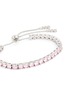 Detail View - Click To Enlarge - CZ BY KENNETH JAY LANE - Silver Toned Metal Round Cubic Zirconia Pull Chain Bracelet